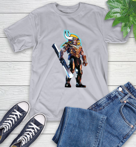 NFL Thanos Gauntlet Avengers Endgame Football Minnesota Vikings T-Shirt 6
