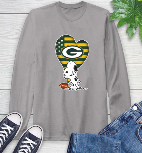 Green Bay Packers NFL Football The Peanuts Movie Adorable Snoopy Long Sleeve T-Shirt 6