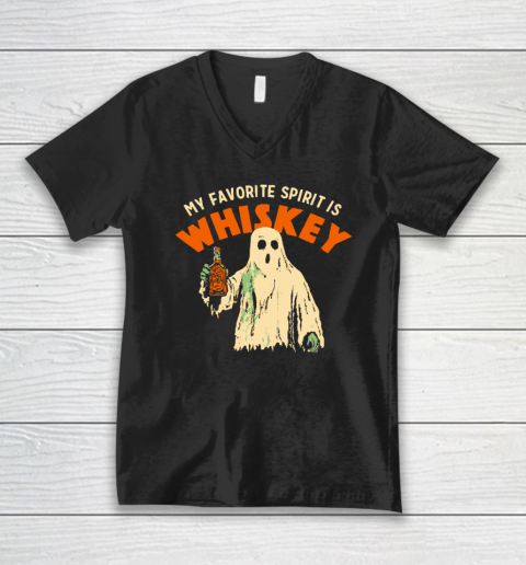 My Favorite Spirit Is Whiskey Halloween V-Neck T-Shirt