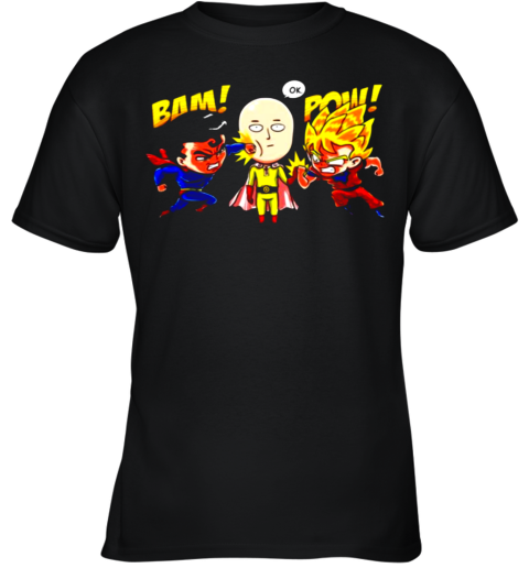 Saitama Vs Superman And Goku Youth T-Shirt
