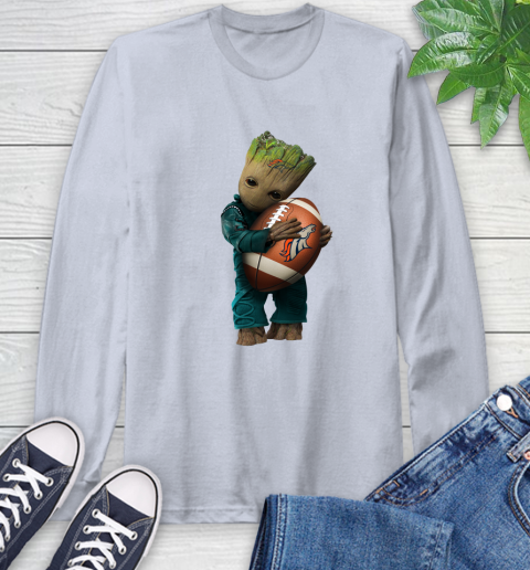 NFL Groot Guardians Of The Galaxy Football Sports Denver Broncos Long Sleeve T-Shirt 6