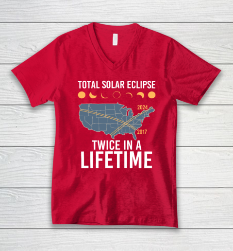 Twice In A Lifetime Solar Eclipse Shirt 2024 Total Eclipse V-Neck T-Shirt 5