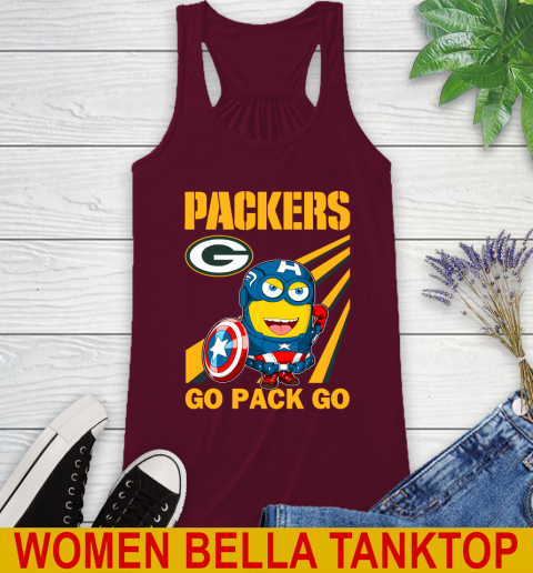 NFL Football Green Bay Packers Captain America Marvel Avengers Minion Shirt Racerback Tank 2