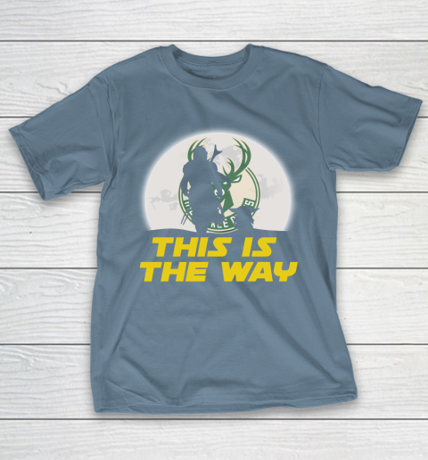 Milwaukee Bucks NBA Basketball Star Wars Yoda And Mandalorian This Is The Way T-Shirt 6