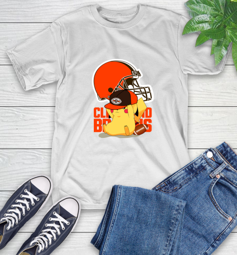 NFL Pikachu Football Sports Cleveland Browns T-Shirt