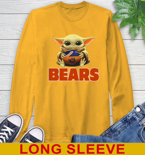 NFL Football Chicago Bears Baby Yoda Star Wars Shirt Long Sleeve T-Shirt 3