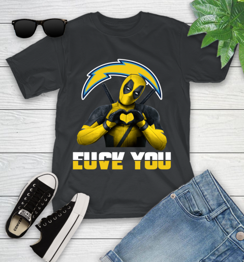 NHL San Diego Chargers Deadpool Love You Fuck You Football Sports Youth T-Shirt
