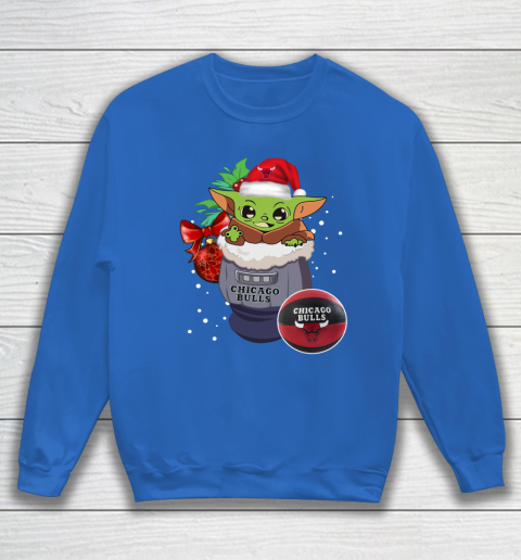 Chicago Bulls Christmas Baby Yoda Star Wars Funny Happy NBA Sweatshirt 7