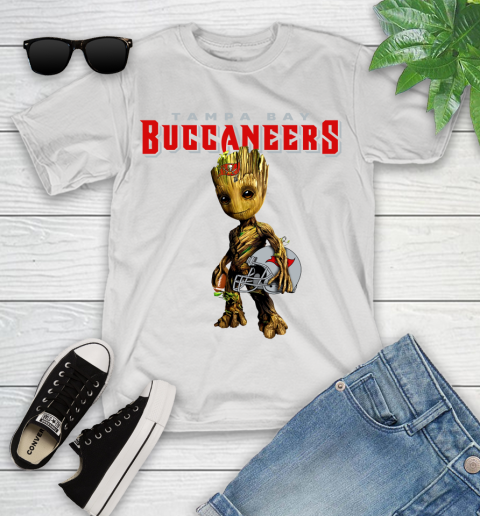 Tampa Bay Buccaneers NFL Football Groot Marvel Guardians Of The Galaxy Youth T-Shirt