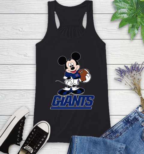 NFL Football New York Giants Cheerful Mickey Mouse Shirt Racerback Tank