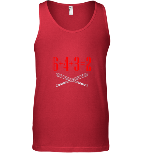 i4ja funny baseball math 6 plus 4 plus 3 equals 2 double play unisex tank 17 front red