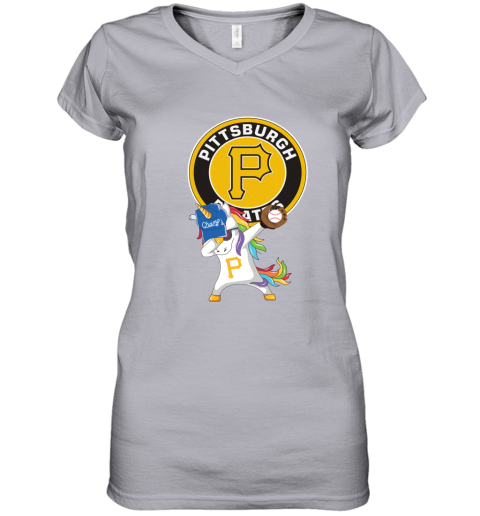 Hip Hop Dabbing Unicorn Flippin Love Pirate Women's V-Neck T-Shirt