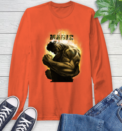 Orlando Magic NBA Basketball Hulk Marvel Avengers Sports Long Sleeve T-Shirt 4