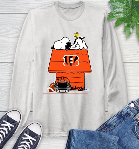 Cincinnati Bengals NFL Football Snoopy Woodstock The Peanuts Movie Long Sleeve T-Shirt