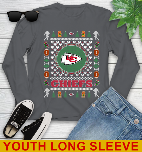 Kansas City Chiefs Merry Christmas NFL Football Loyal Fan Youth Long Sleeve 9