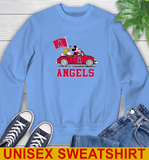 MLB Baseball Los Angeles Angels Pluto Mickey Driving Disney Shirt Sweatshirt 11