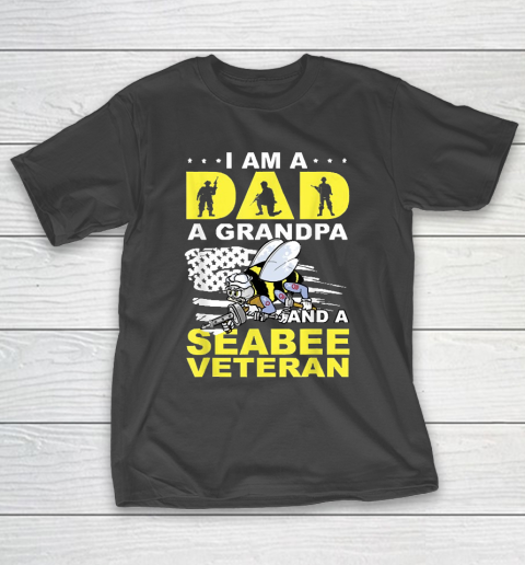 Grandpa Funny Gift Apparel  I'm A Dad A Grandpa And Navy Seabee Veteran T-Shirt