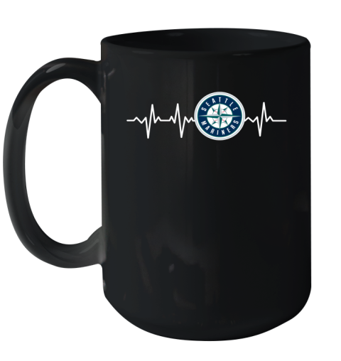 Seattle Mariners MLB Baseball Heart Beat Shirt Ceramic Mug 15oz