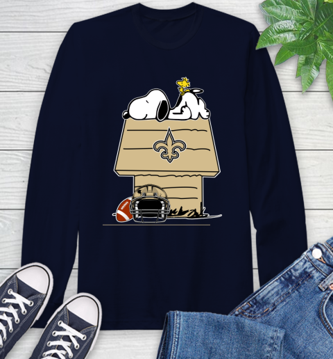 New Orleans Saints NFL Football Snoopy Woodstock The Peanuts Movie Long Sleeve T-Shirt 4