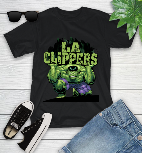 LA Clippers NBA Basketball Incredible Hulk Marvel Avengers Sports Youth T-Shirt 2