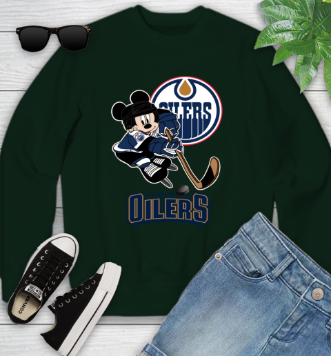 NHL Edmonton Oilers Mickey Mouse Disney Hockey T Shirt Youth Sweatshirt 10