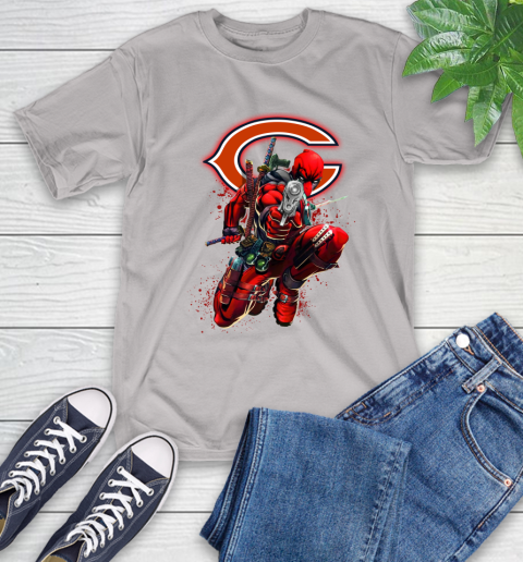 NFL Deadpool Marvel Comics Sports Football Chicago Bears T-Shirt 12