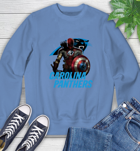 NFL Captain America Thor Spider Man Hawkeye Avengers Endgame Football Carolina Panthers Sweatshirt 11
