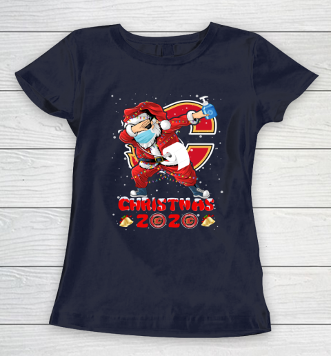 Calgary Flames Funny Santa Claus Dabbing Christmas 2020 NHL Women's T-Shirt 2