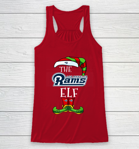 Los Angeles Rams Christmas ELF Funny NFL Racerback Tank 4
