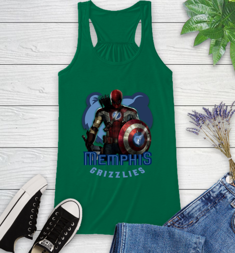 Memphis Grizzlies NBA Basketball Captain America Thor Spider Man Hawkeye Avengers Racerback Tank 7