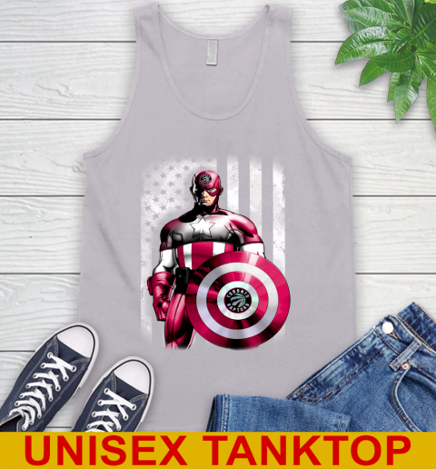 Toronto Raptors NBA Basketball Captain America Marvel Avengers American Flag Shirt Tank Top 3