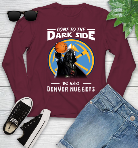NBA Come To The Dark Side We Have Denver Nuggets Star Wars Darth Vader Basketball Youth Long Sleeve 6