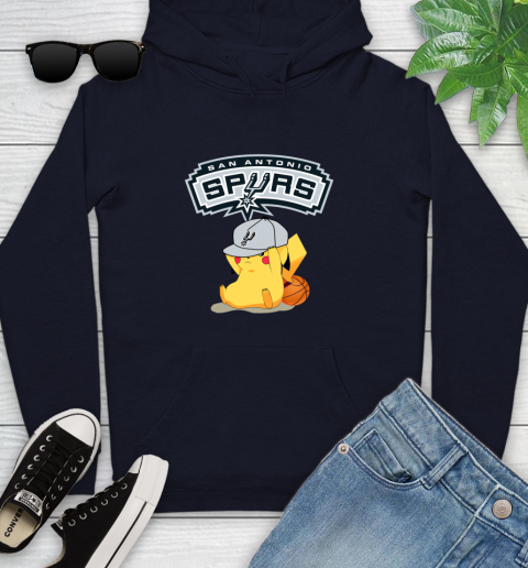 NBA Pikachu Basketball Sports San Antonio Spurs Youth Hoodie 4