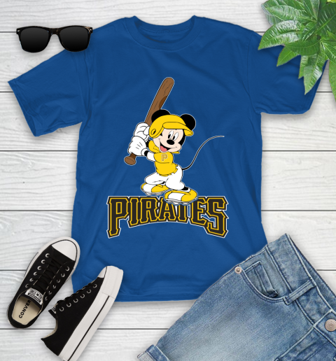 MLB Baseball Pittsburgh Pirates Cheerful Mickey Mouse Shirt Youth T-Shirt 9