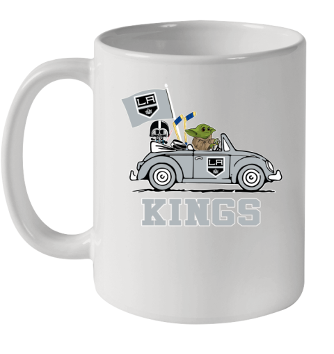 NHL Hockey Los Angeles Kings Darth Vader Baby Yoda Driving Star Wars Shirt Ceramic Mug 11oz