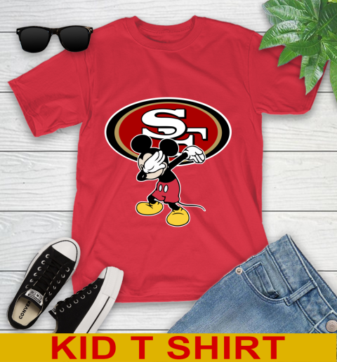 San Francisco 49ers NFL Football Dabbing Mickey Disney Sports Youth T-Shirt 10