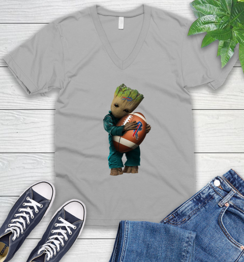 NFL Groot Guardians Of The Galaxy Football Sports Buffalo Bills V-Neck T-Shirt 4