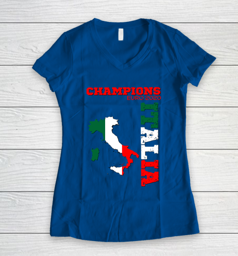 Italy Champions Euro 2020 played in 2021 Women's V-Neck T-Shirt 7