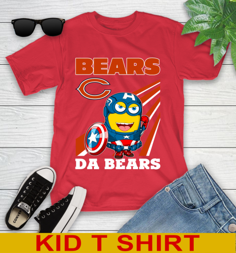 NFL Football Chicago Bears Captain America Marvel Avengers Minion Shirt Youth T-Shirt 11