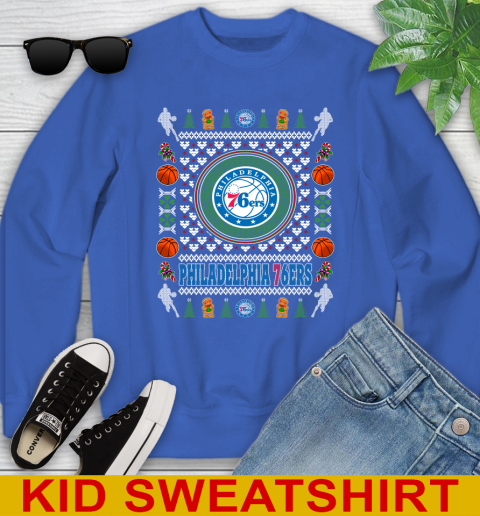 Philadelphia 76ers Merry Christmas NBA Basketball Loyal Fan Youth Sweatshirt 6