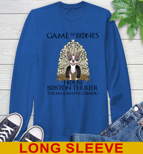 Game of bones house boston terrier dog the mailman is coming tshirt 54