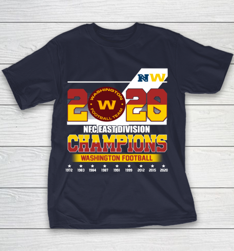 2020 NFC East Division Champions Washington Football Team Youth T Shirt Tee For Sports