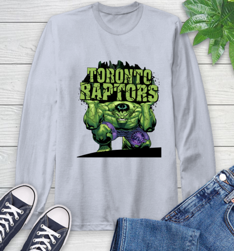 Toronto Raptors NBA Basketball Incredible Hulk Marvel Avengers Sports Long Sleeve T-Shirt 6
