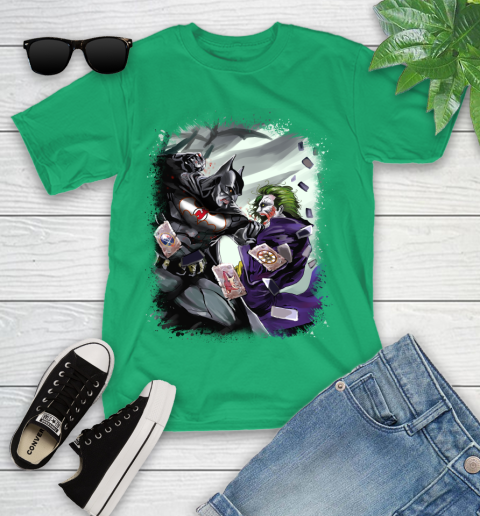 New Jersey Devils NHL Hockey Batman Fighting Joker DC Comics Youth T-Shirt 6