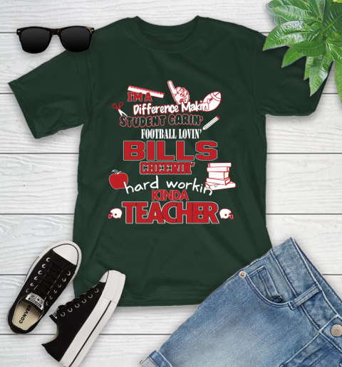 Buffalo Bills NFL I'm A Difference Making Student Caring Football Loving Kinda Teacher Youth T-Shirt 5