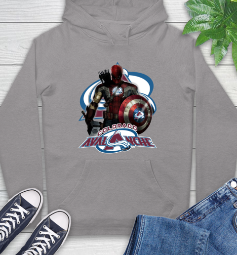 NHL Captain America Thor Spider Man Hawkeye Avengers Endgame Hockey Colorado Avalanche Hoodie 6