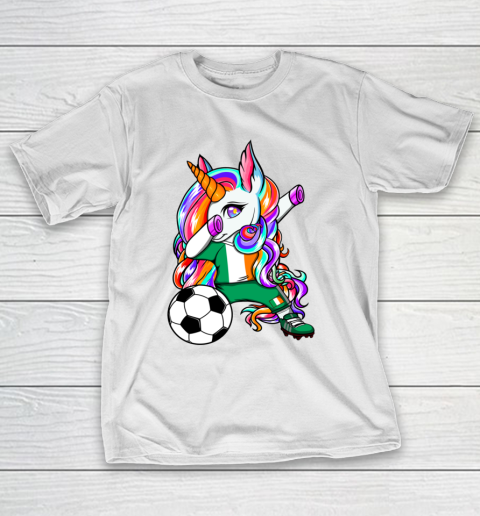 Dabbing Unicorn Ireland Soccer Fans Jersey Irish Football T-Shirt