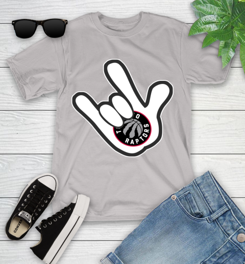 Toronto Raptors NBA Basketball Mickey Rock Hand Disney Youth T-Shirt 12