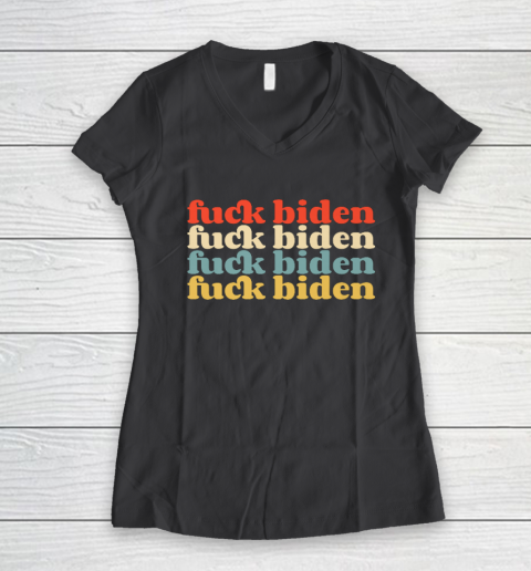 Vintage Fuck Biden Anti Biden Tee Top Womens Mens Premium Women's V-Neck T-Shirt 6