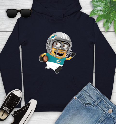 NFL Miami Dolphins Minions Disney Football Sports Youth Hoodie 4